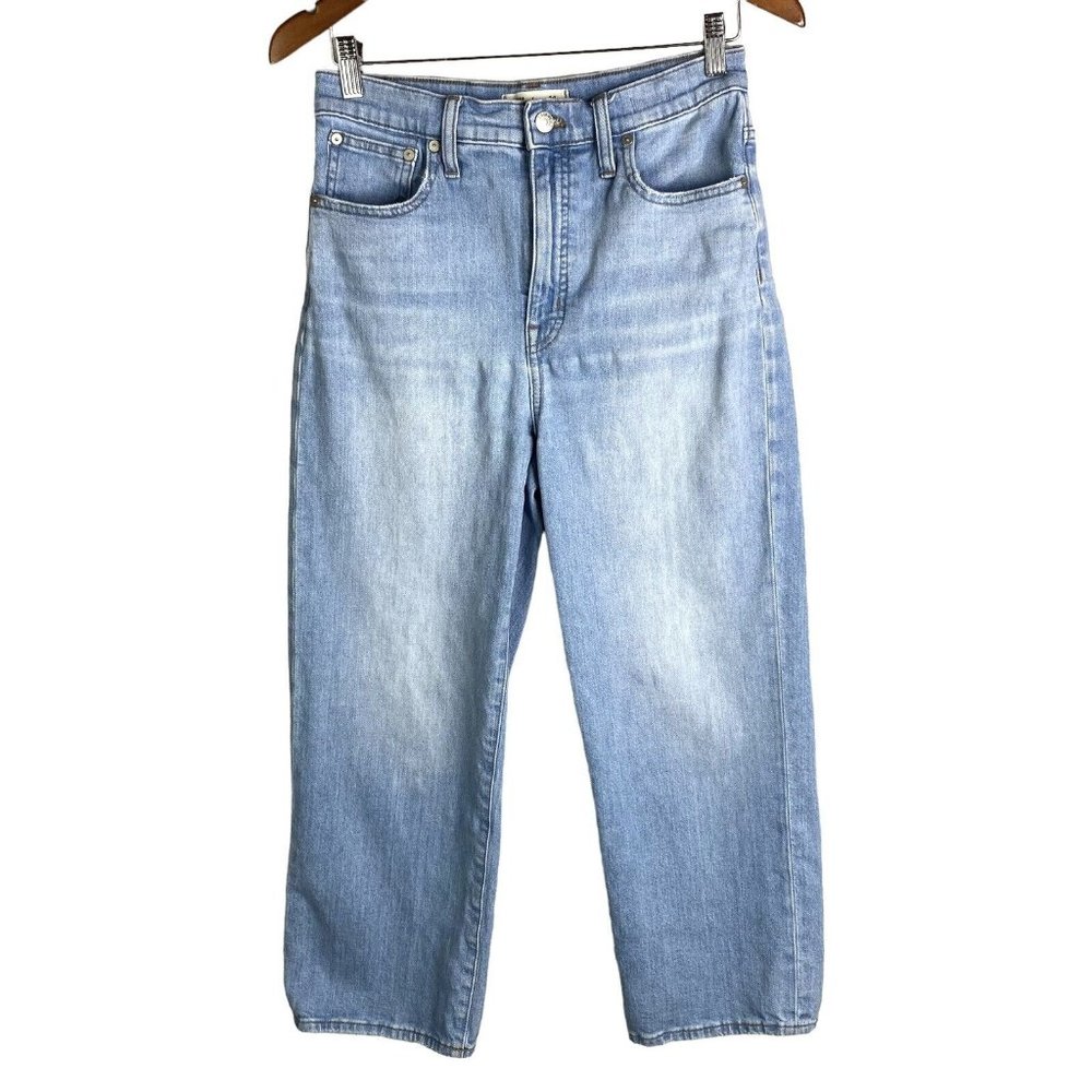 Madewell Women's 28 Slim Wide-leg Crop Jeans Light Blue Wash